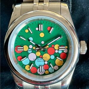 Colorful Bliger Automatic Celebration Dial Watch Extra Links and Tool
